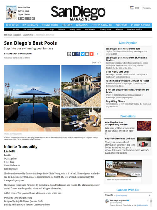 San Diego Magazine San Diegos Best Pools Aug 2012