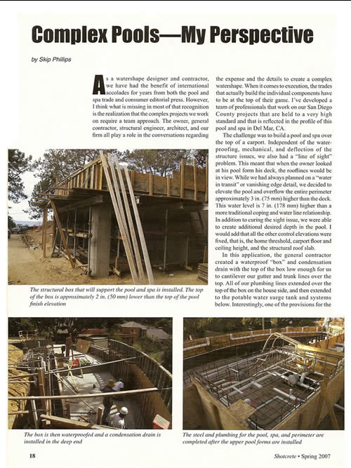 Shotcrete Magazine Complex Pools My Perspective Spring 2007